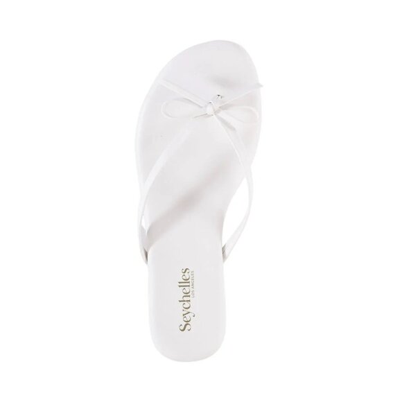 NWT Seychelles Wish List Flip Flop Sandals Sz 11 White Bow Slip On Lightweight - Picture 1 of 14